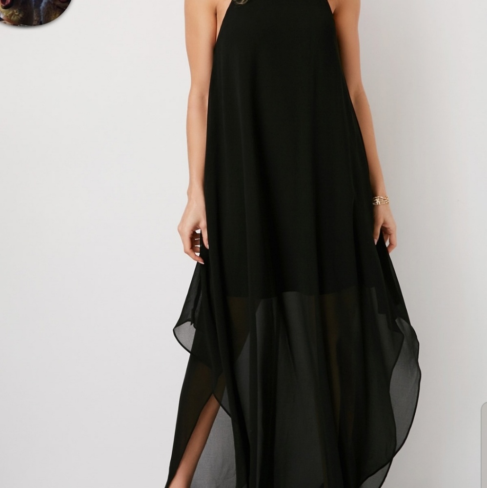 Black chiffon dress